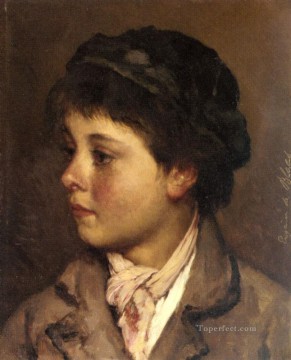  Eugene Pintura - Cabeza de un joven dama Eugene de Blaas